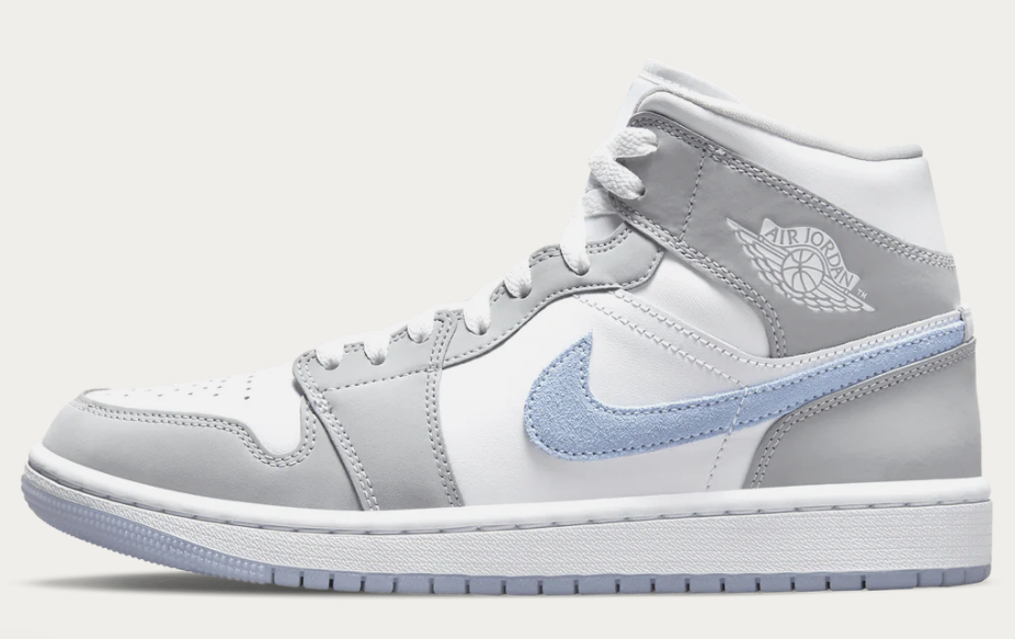 Air Jordan 1 Mid Wmns White Wolf Grey